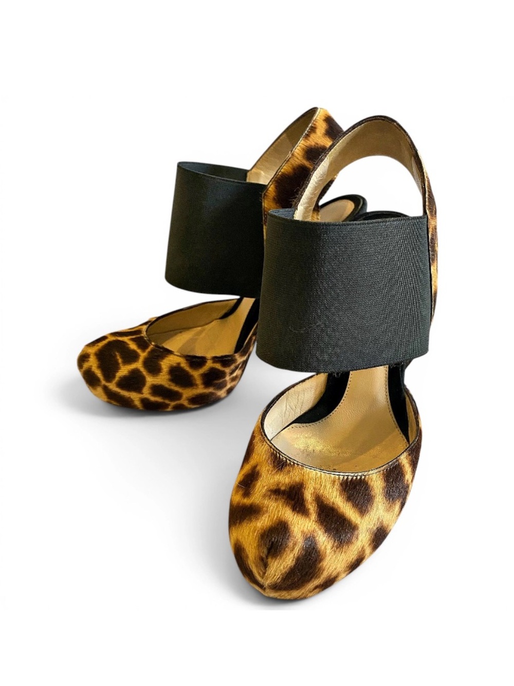 🛍️ Fendi Authentic Ponyhair Animal Print Slingback Pumps Size 37.5